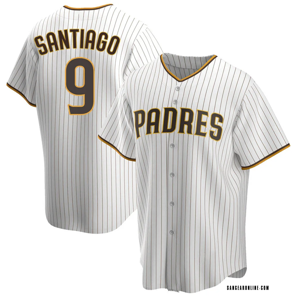 Men's Benito Santiago San Diego Padres Replica White /Brown Home Jersey